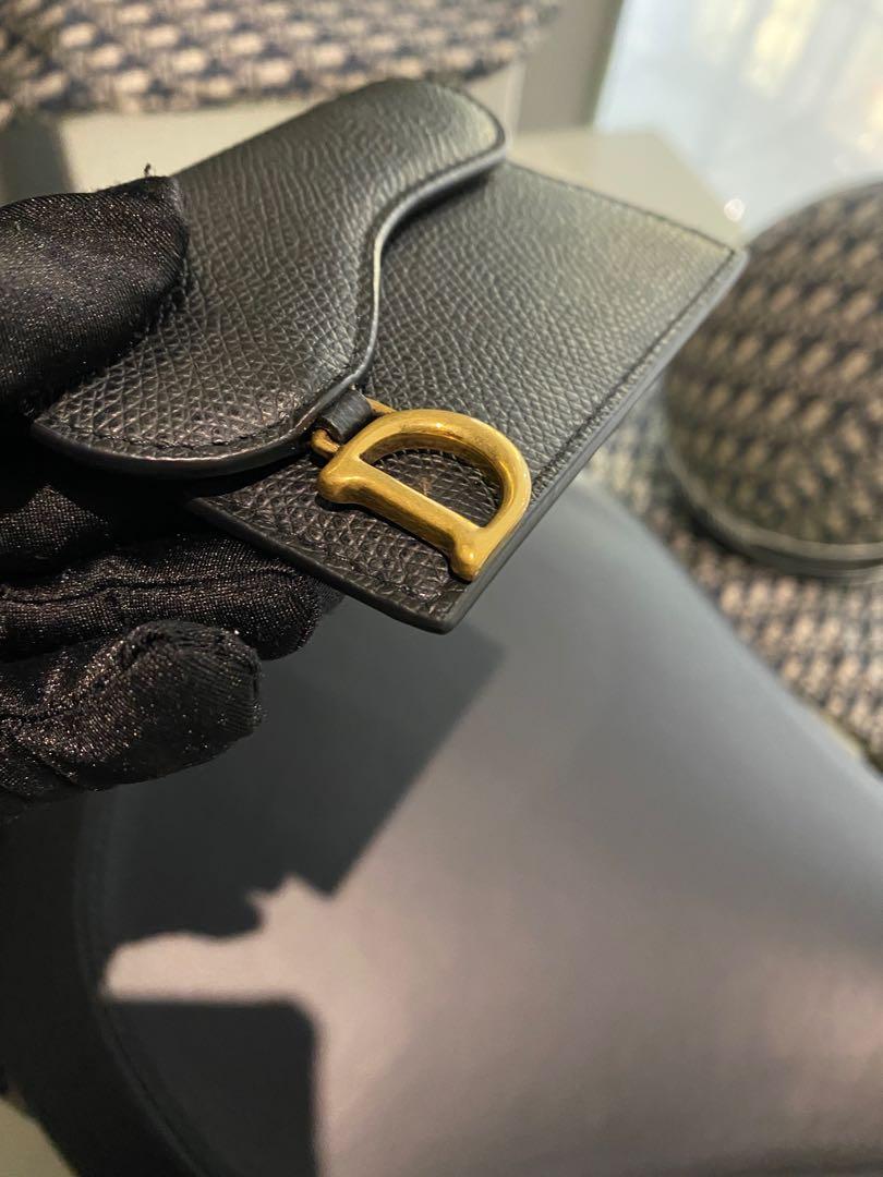 Dior Saddle Card holder in Black, Luxury, Bags & Wallets on Carousell