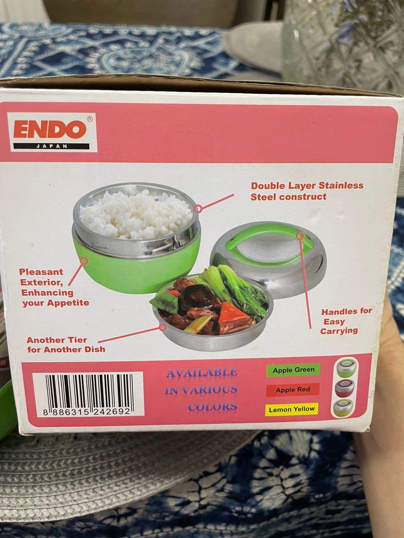 Endo Stainless Steel Lunch Bento Box 800ml, Furniture & Home Living