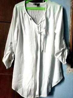 F & F 3/4 Sleeve White blouse
