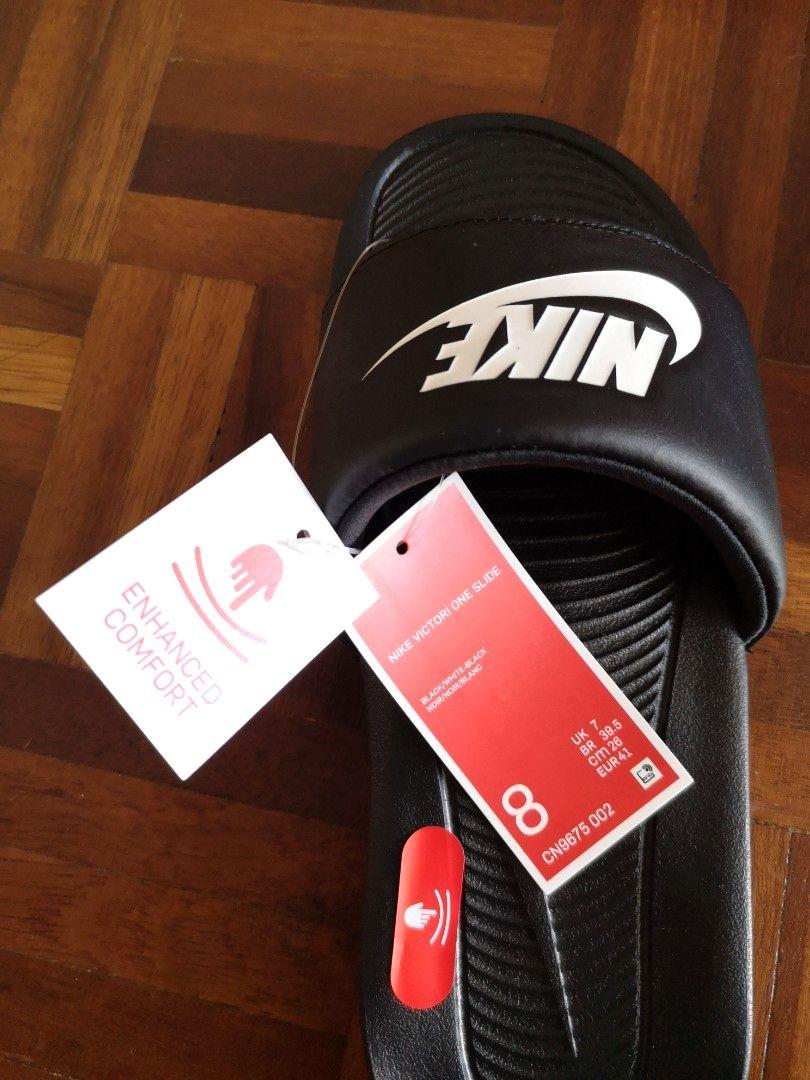 FREEPOS Nike Victori One Black Slides Swoosh Sandals HUAT88