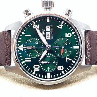 FS.BNIB IWC PILOT’S PILOT WATCH GREEN DIAL AUTOMATIC CHRONOGRAPH 41MM WATCH IW388103
