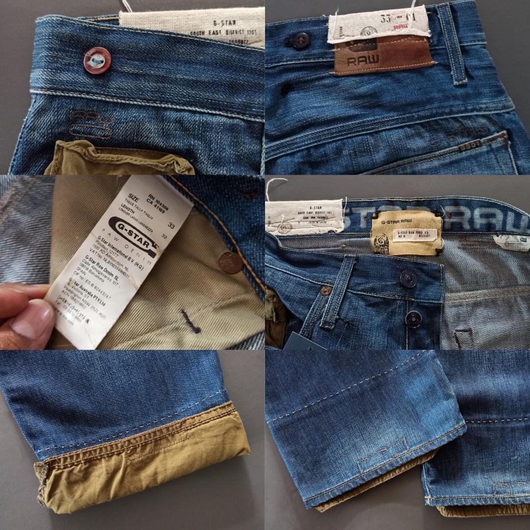 G Star Raw Jeans Size 34, Fesyen Pria 
