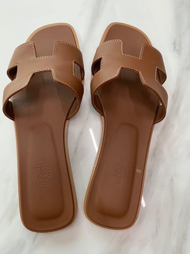 Hermes Oran Sandals with Vibram sole protector, Women's Fashion