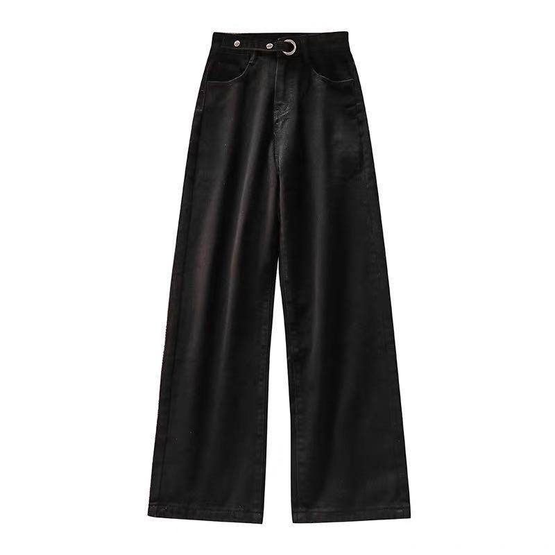 high-waisted black button long jeans, Women's Fashion, Bottoms, Jeans &  Leggings on Carousell
