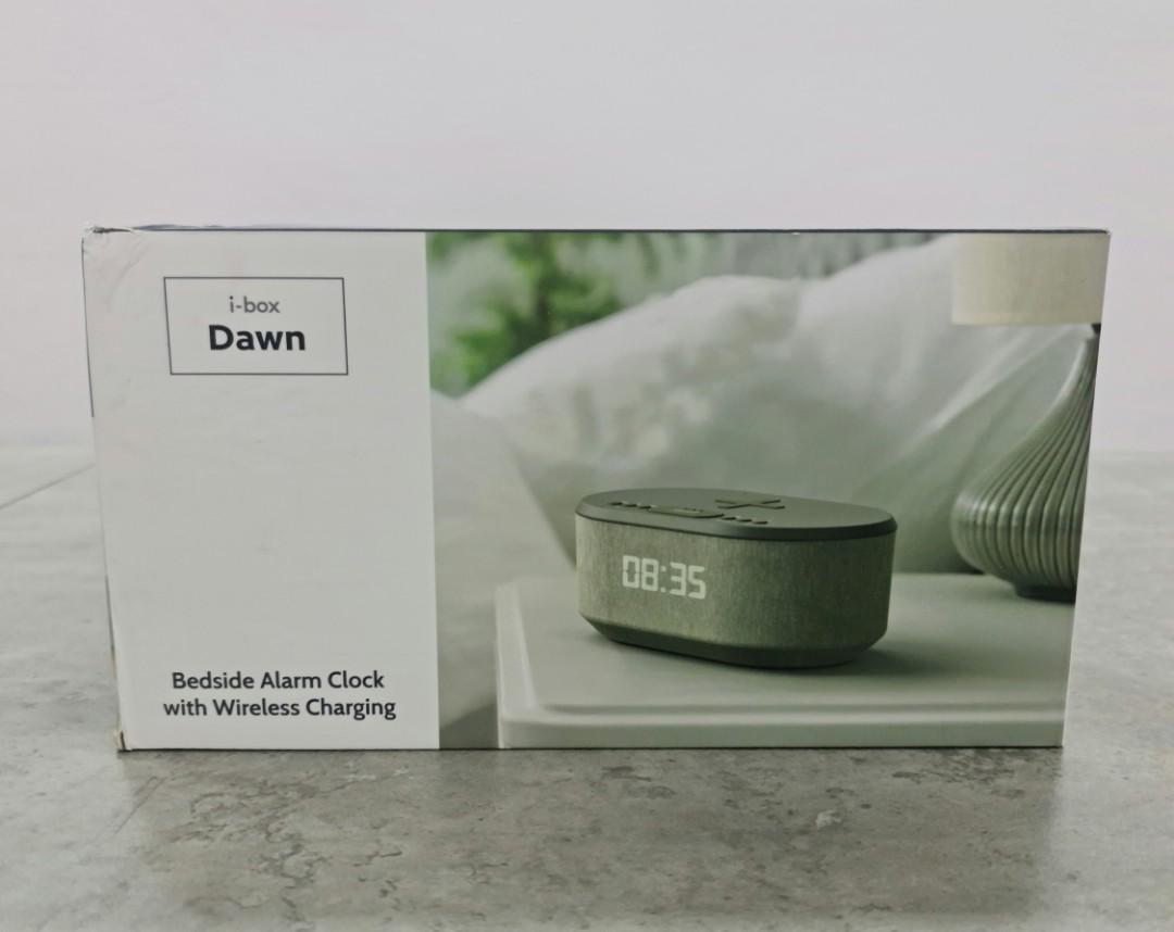 ibox Dawn Bedside Alarm Clock with Wireless Charging, Audio, Portable