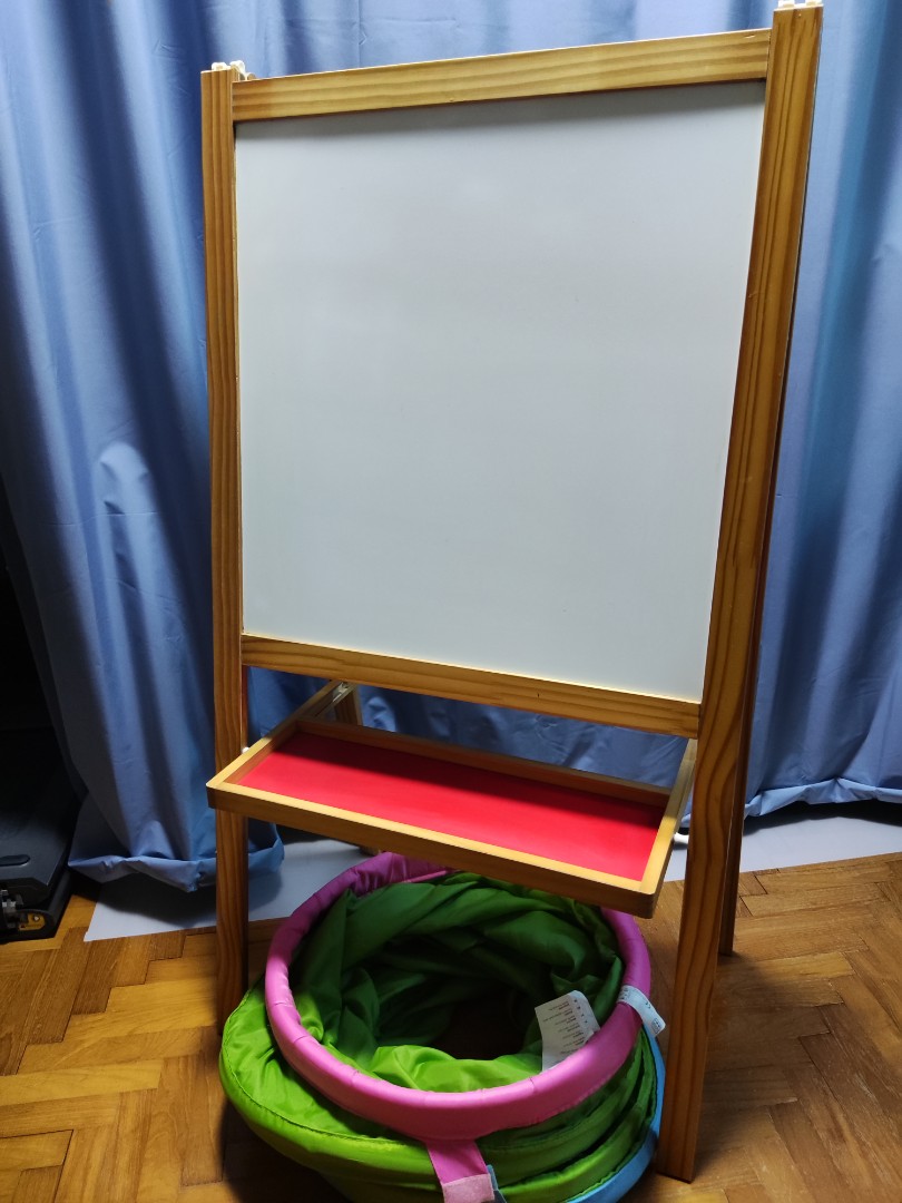 Ikea easel whiteboard blackboard free tunnel, Babies & Kids, Baby