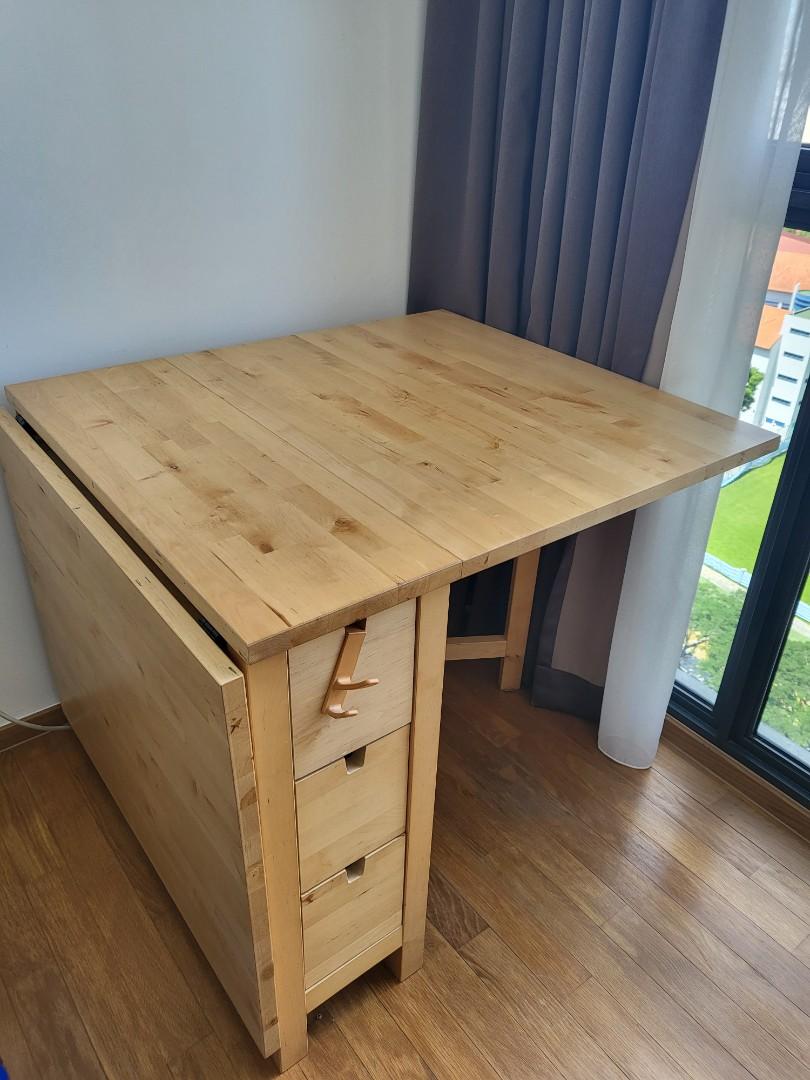 Ikea foldable dining table set (4chair), Furniture & Home Living, Furniture, Tables & Sets on