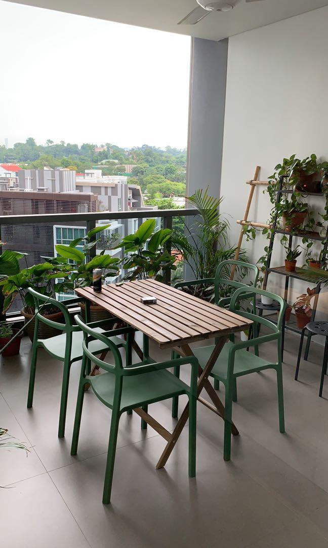 IKEA Outdoor Dining TABLE + 4 Chairs, Furniture & Home Living