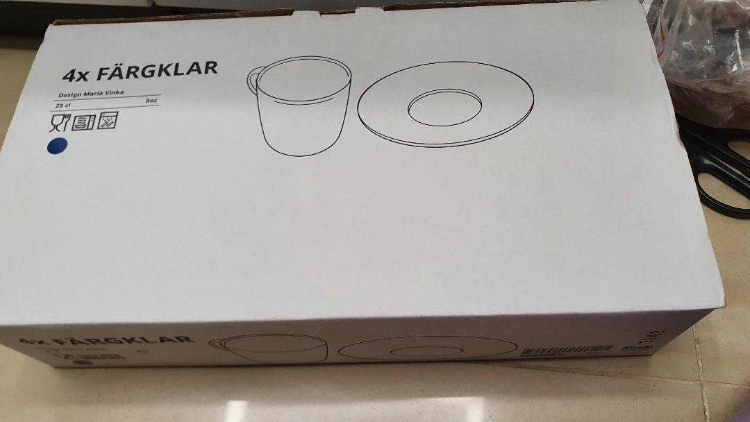 Ikea tea set 4cups and saucers, Furniture & Home Living, Kitchenware & Tableware, Coffee & Tea