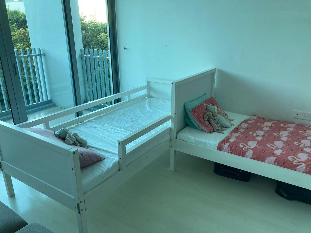 IKEA white bunk bed, Furniture & Home Living, Furniture, Bed Frames