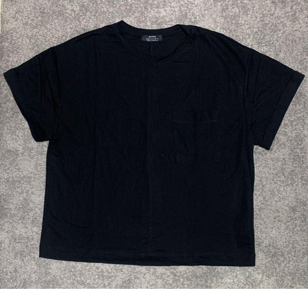 Kaos Hitam Polos Bershka Fesyen Wanita Pakaian Wanita Atasan di