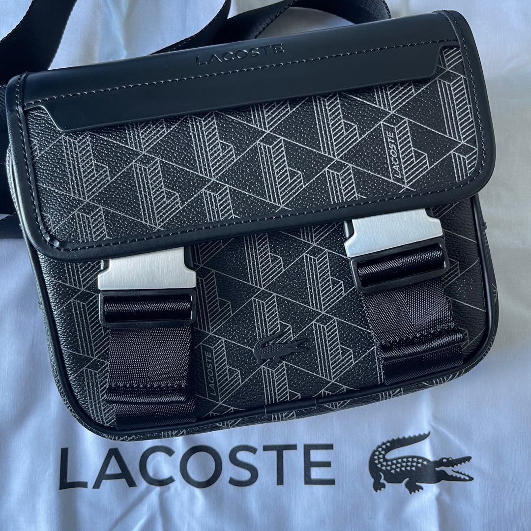 Mens Lacoste Outfit Contrast Accents Flat Canvas Bag