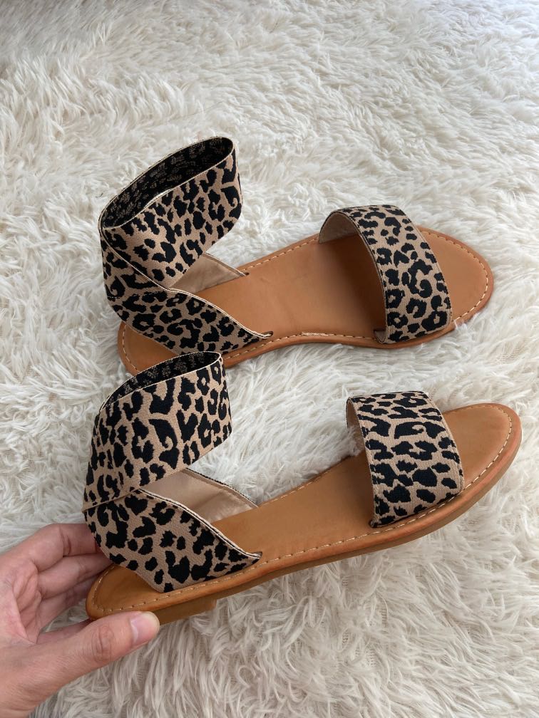 Leopard print sandals - Size35/36 (stretchable) - brand new!!!, Women's  Fashion, Footwear, Sandals on Carousell