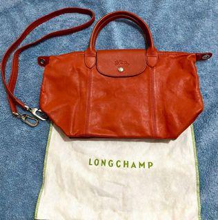 Long champ Le pliage in leather/cuir authentic