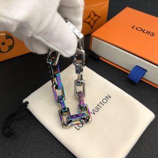 Louis Vuitton lv two-tone slub colorful quenched Cuban bracelet