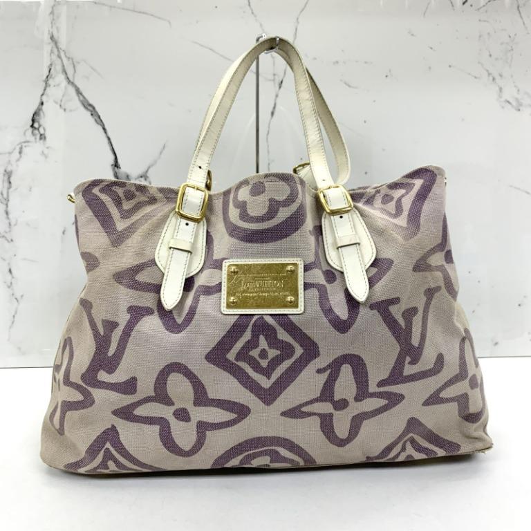 Louis Vuitton White and Purple Monogram Tahitienne Cabas PM, 9