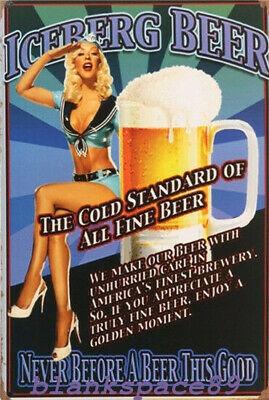 Metal Tin Sign iceberg beer Pub Home Vintage Retro Poster Cafe Editions