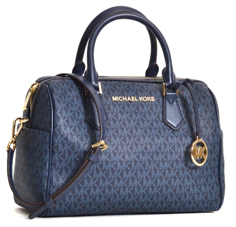 Michael Kors Bedford Large Duffle Satchel Signature Admiral