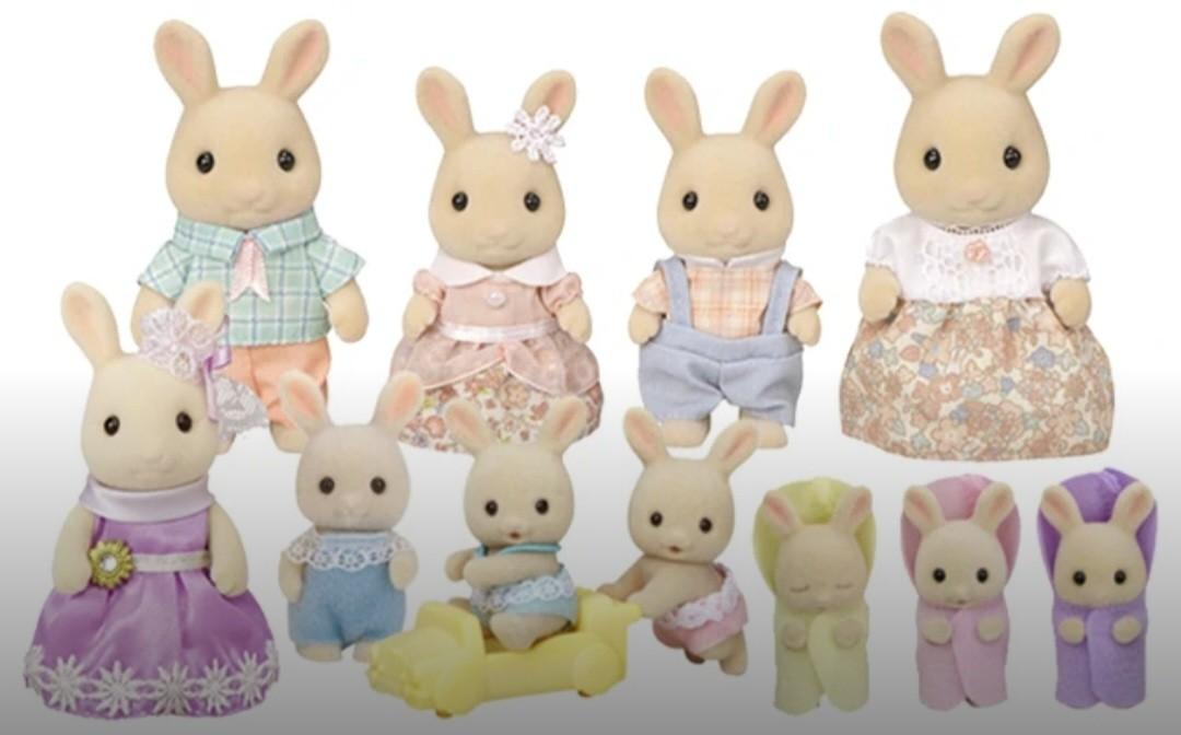 Milk Rabbit Triplets Sylvanian Families Babies Toys Dolls Figurines ...