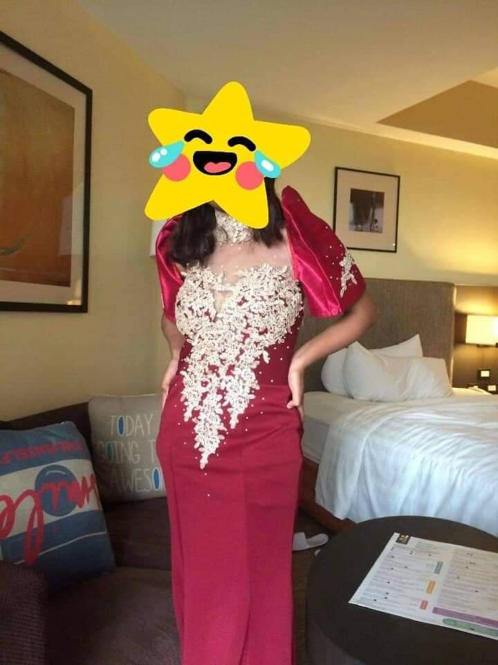 sheer top evening gown