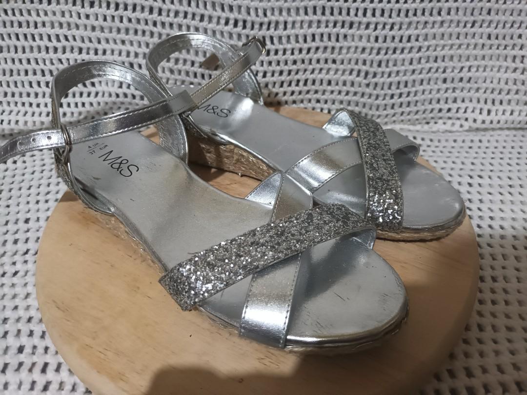 Marks and spencer silver sandals online