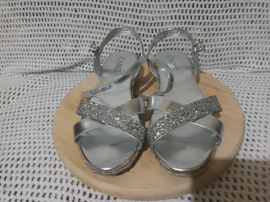 Marks and Spencer Silver Glittered Sandals