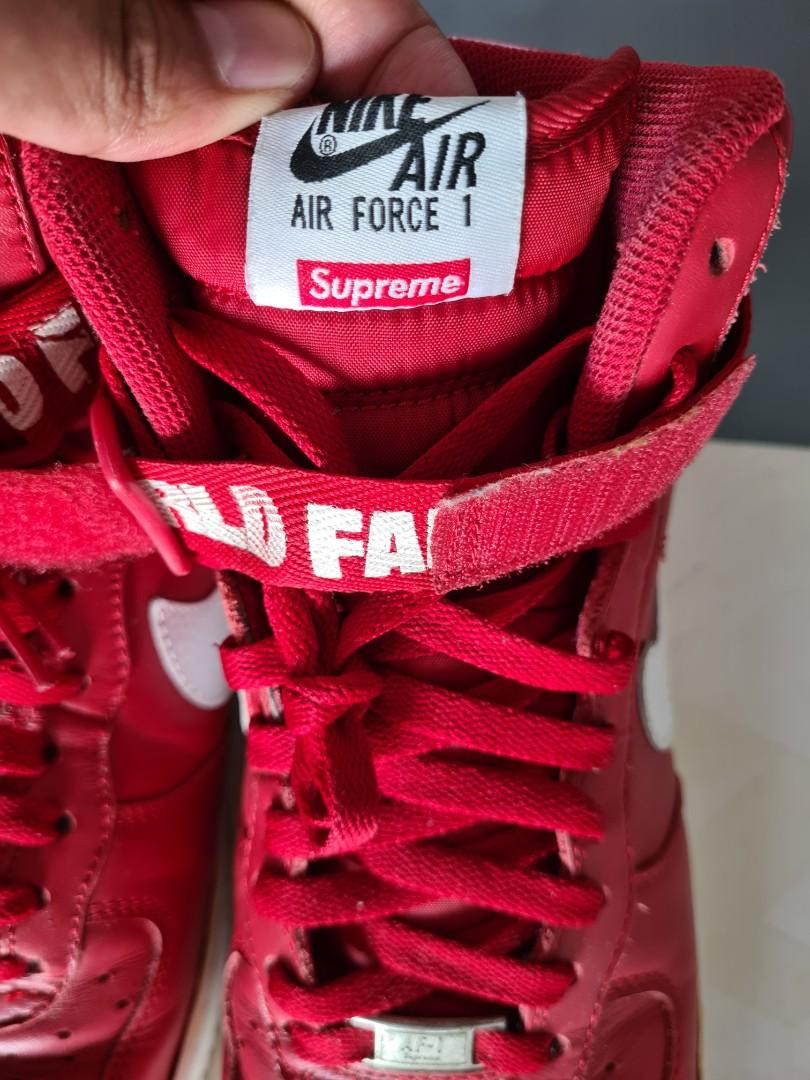 Air force 1 high hot sale supreme world famous red
