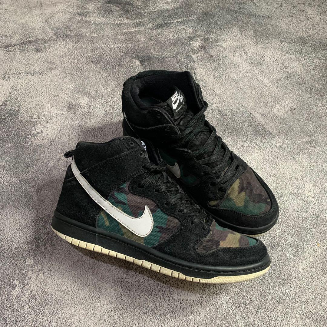 Nike sb dunk high black camo store