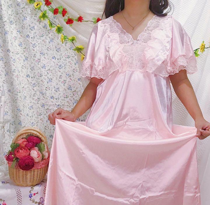Pink Nightgown Silk Pink Fairy Sleeping 