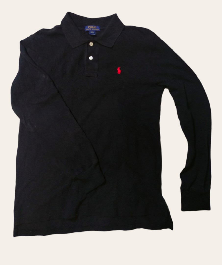 Polo Ralph Lauren Black Polo Shirt Longsleeve Men s Fashion Tops