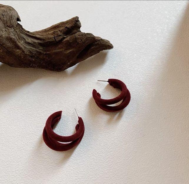 Red outlet statement earrings