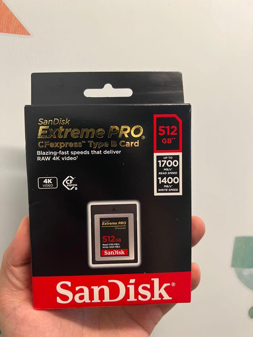 SanDisk CFexpress Type B Card 512GB 記憶咭, 攝影器材, 攝影配件