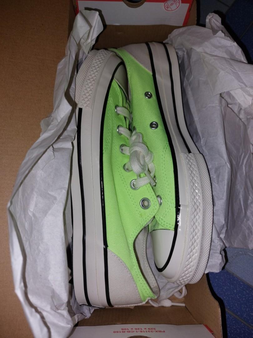 lime green platform converse