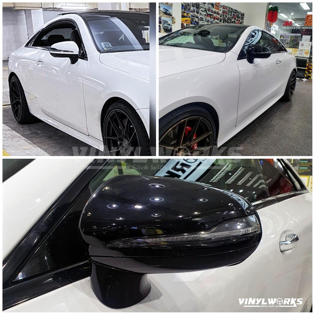 Side Mirror Wrap High Gloss Black Vinyl Sticker, Car Accessories