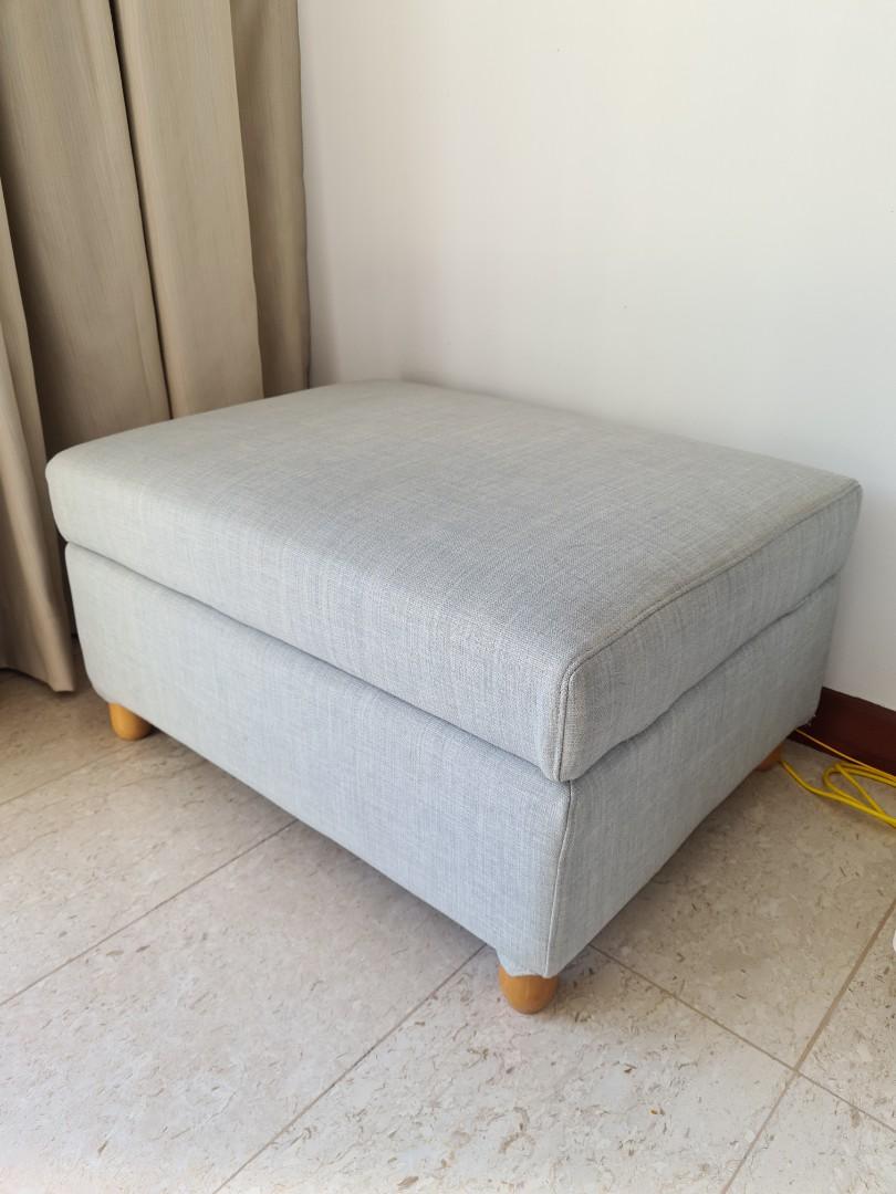 Sky Blue Ottoman + Cushion, Furniture & Home Living, Furniture, Chairs