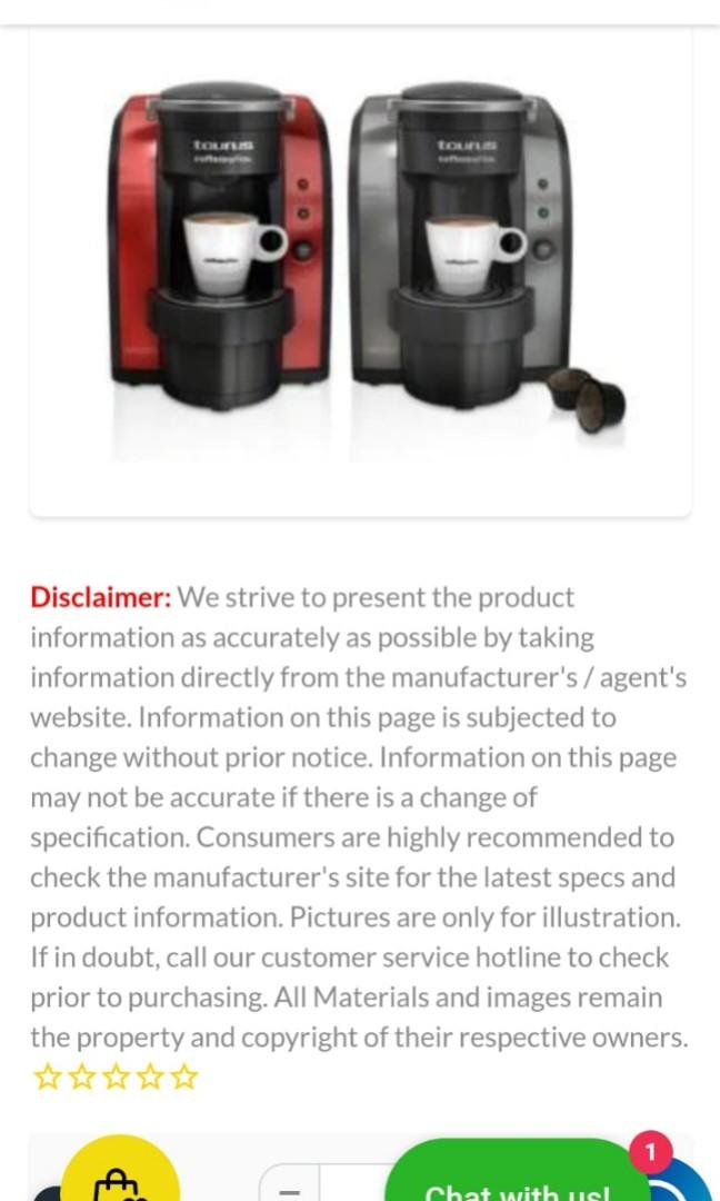 Taurus Coffee Capsule System Coffee Machine AREZZO, TV & Home