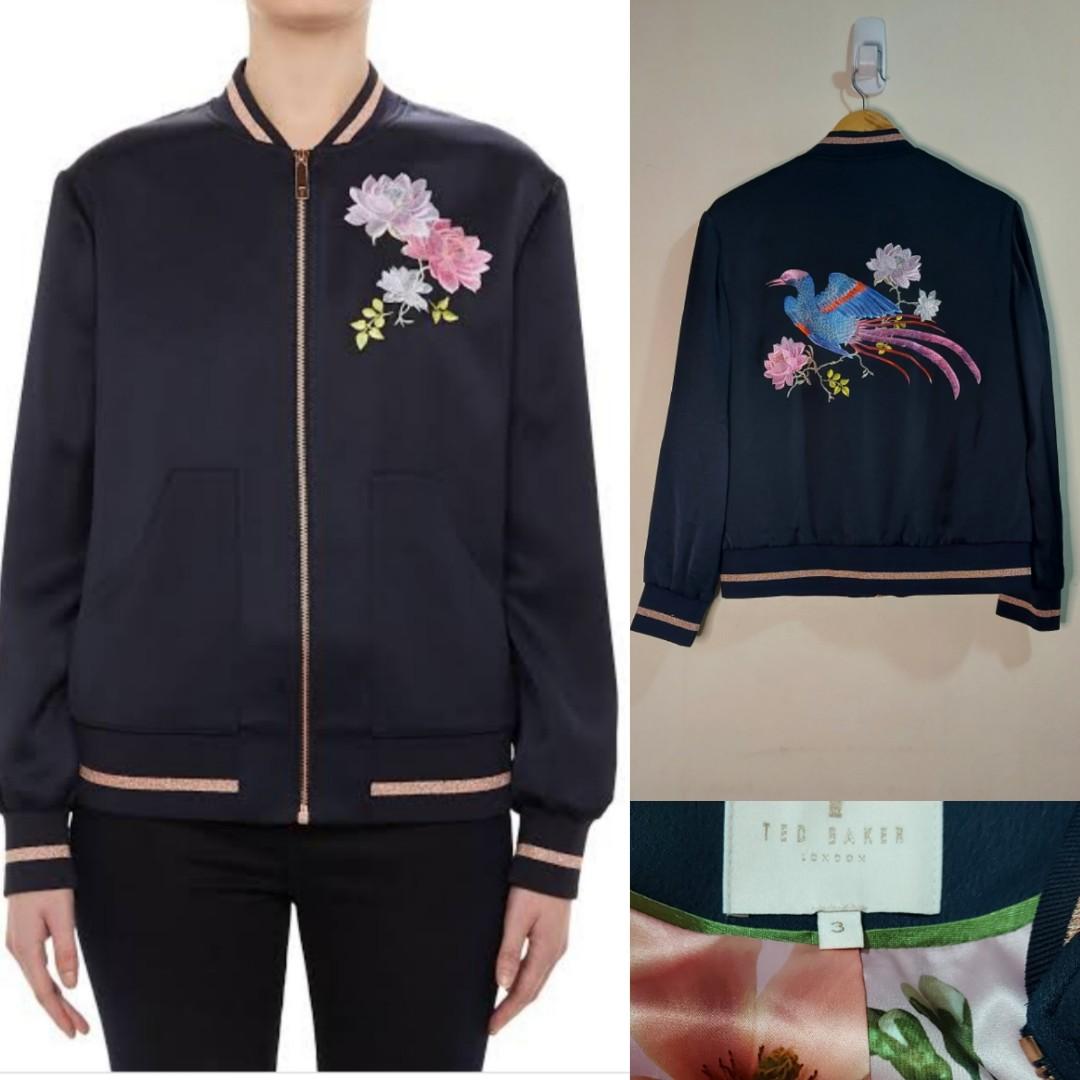 Ted Baker Embroidered Floral Bomber Jacket