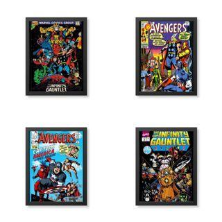 The Avengers Framed Poster Marvel Superhero Infinity War Gauntlet Wall Decor Collectible