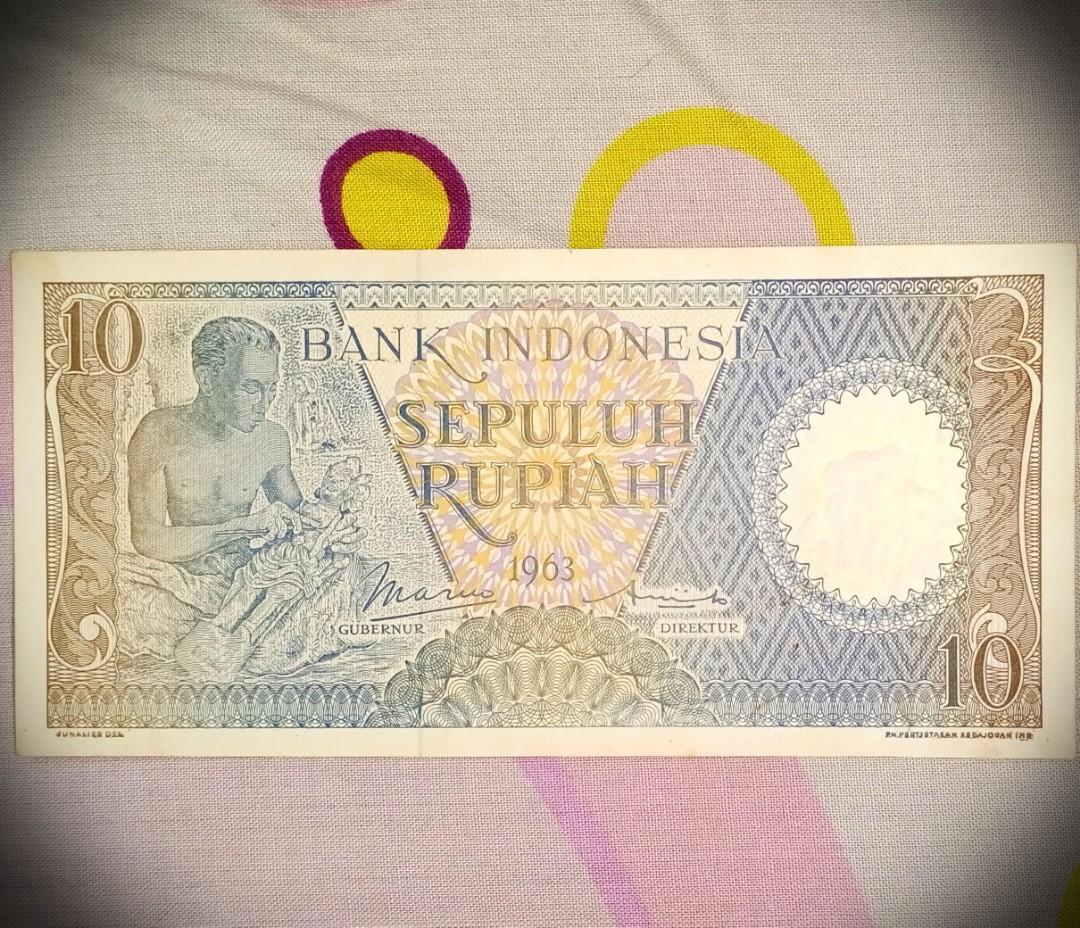 Uang Kertas Lama Ri 10 Rupiah Ori Gress Seperti Baru Antik Uang Lama