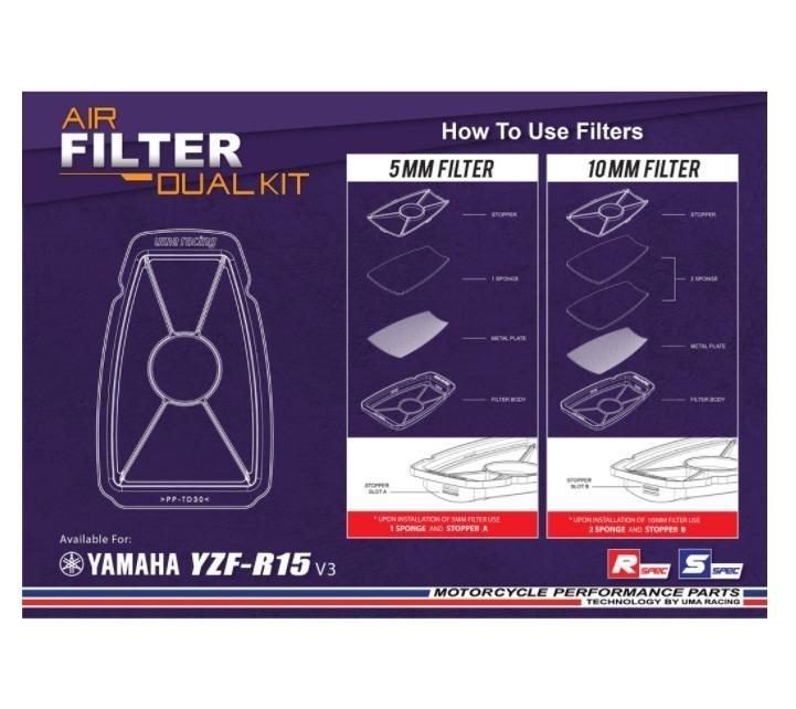 UMA Racing Air Filter for Yamaha XSR155, R15 v3, R15 v4, MT15 V2
