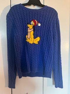 Vintage 1997 Disney Pluto cable knit sweater
