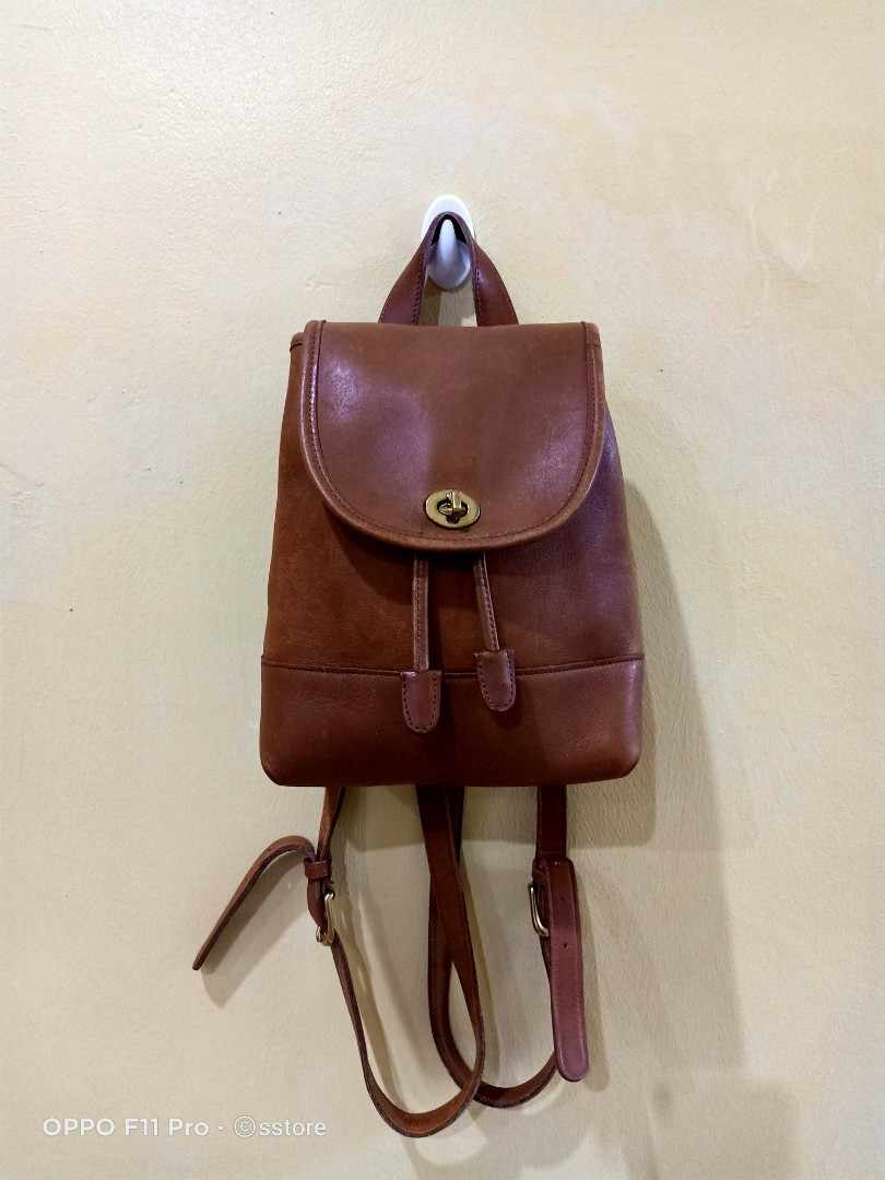 Vintage coach leather clearance backpack