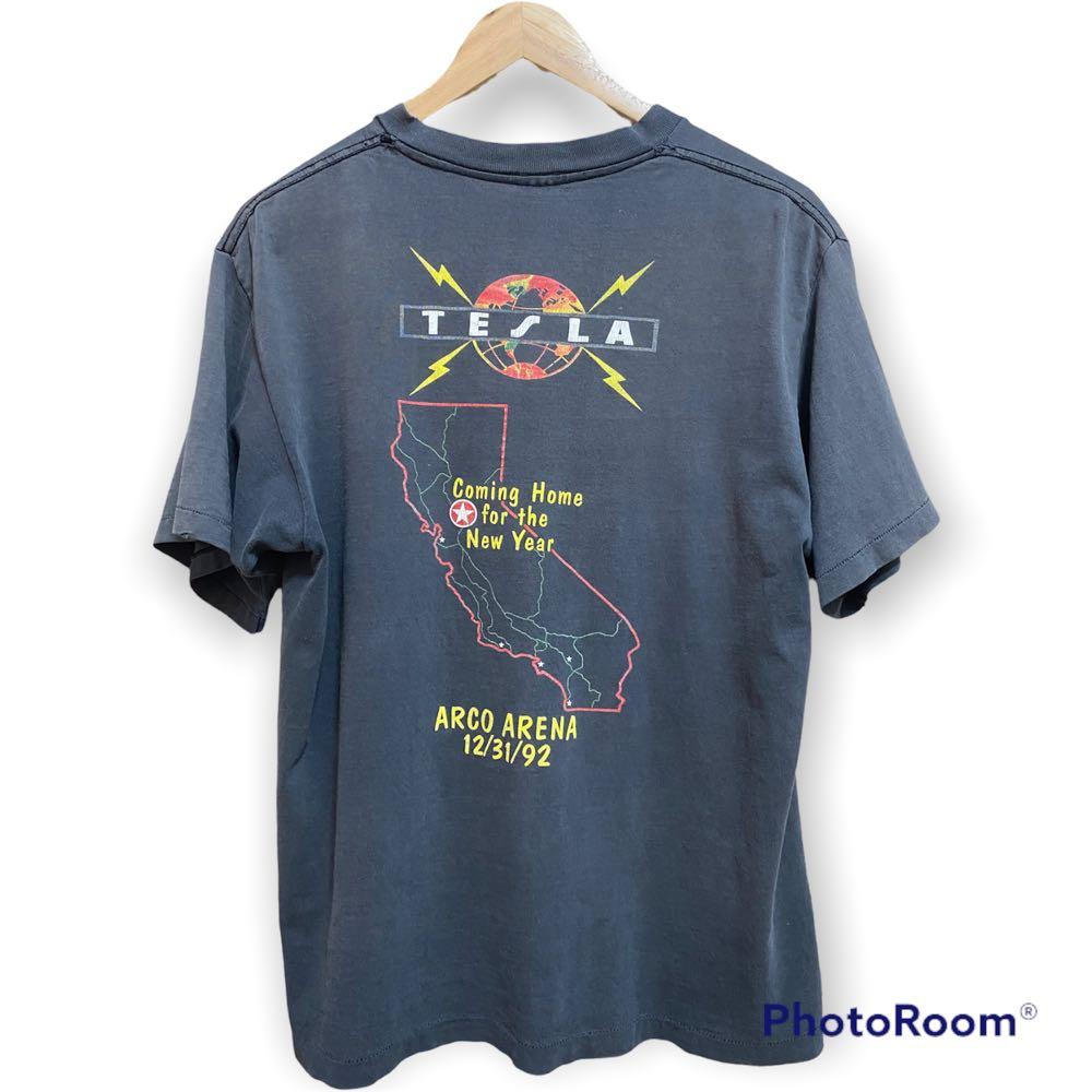 Vintage tesla band tour shirt, Men's Fashion, Tops & Sets, Tshirts