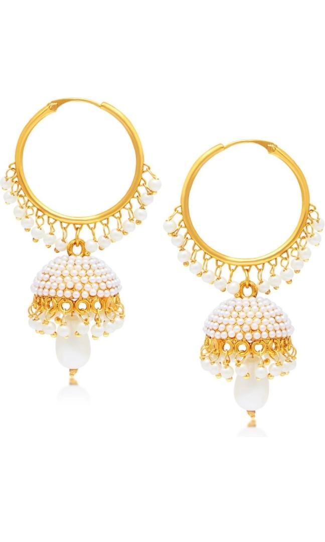 White pearl clearance jhumka