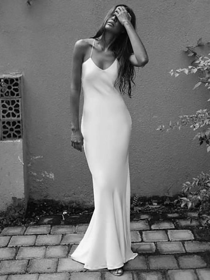 Full length sales white slip