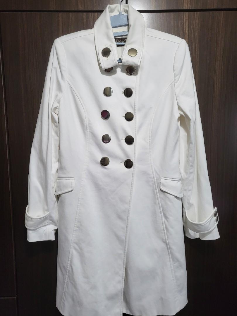 White Trench Coat Jacket for Travel Cold Wear Women s Fashion
