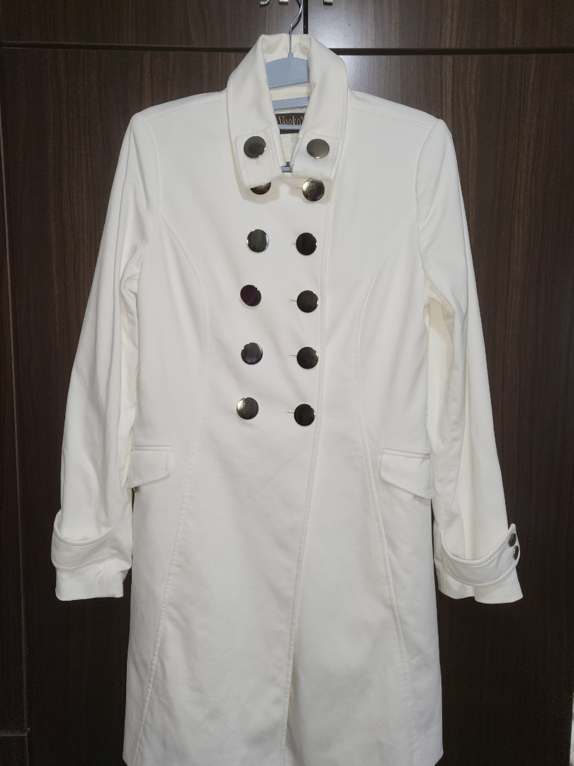 White Trench Coat Jacket for Travel / Cold Wear, Women's Fashion, Coats