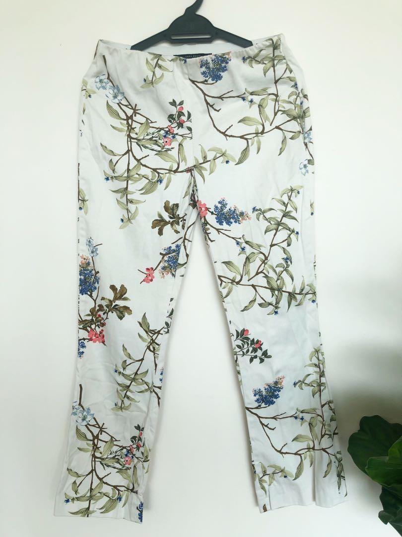 Zara Floral Pants, Women's Fashion, Bottoms, Other Bottoms on Carousell