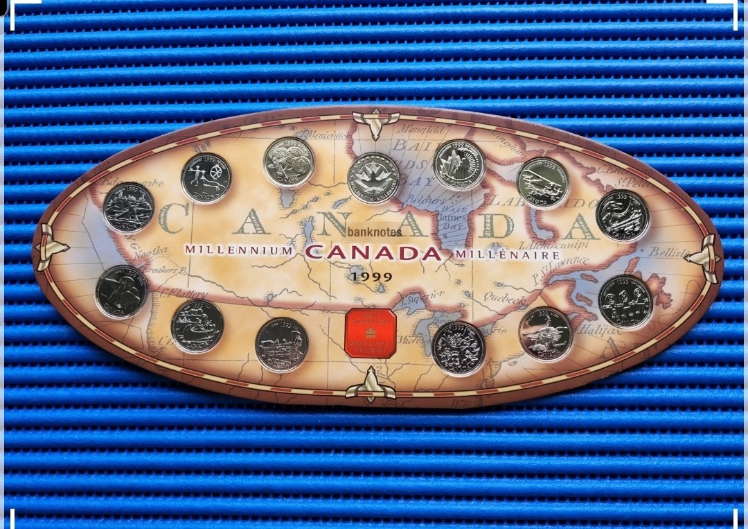 CANADA #7 1999   MILLENNIUM  25 CENT SOUVENIR OVAL MAP  HOLDER 