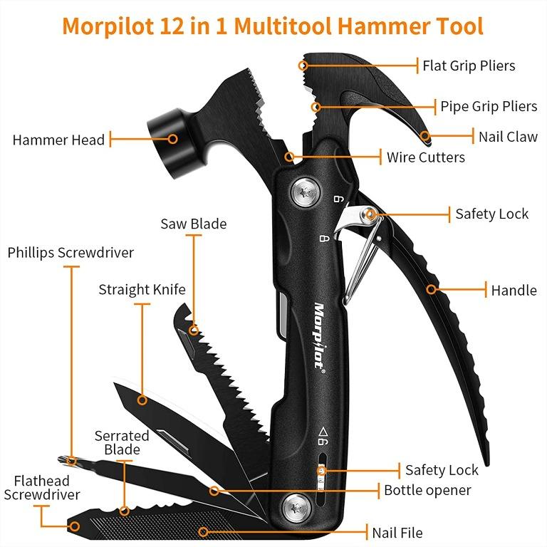 Multi　Knife　for　2399)　One　Tool　Safety　Hiking　for　in　Day　Hunting　Opener　Hammer　Survival　Pouch,　EDC　Hammer　Gifts　Plier　Him　Bottle　with　Boyfriend,　Mini　Screwdriver　Lock　All　Multitool　Valentines　Camping　Belt